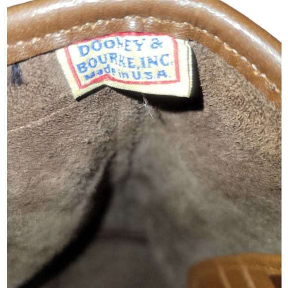 Dooney & Bourke Vintage 90's Brown Bucket Pebbled Leather Tote Bag Made In USA - Picture 5 of 11